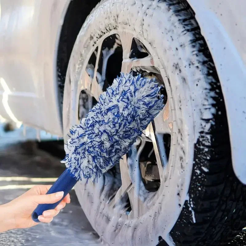 Car Wash Super Plush Microfiber Tire Rim Wheel Hub Cleaning Brush Car Beauty Car Wash Brush Maintenance Tools Cleaning Supplies