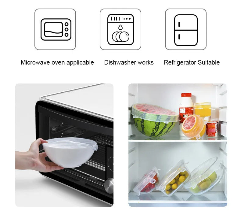 Silicone Six-Piece Set Fresh-Keeping Cover Stretch 6-Piece Set Bowl Cover Refrigerator Microwave Sealed Fresh-Keeping Film