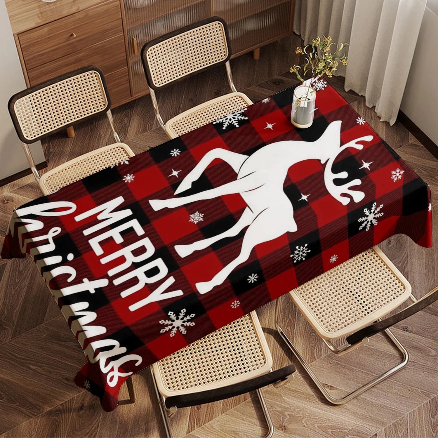 Red Pattern Tablecloth Restaurant Kitchen Tablecloth Living Room Home Decoration Rectangular Party Decoration