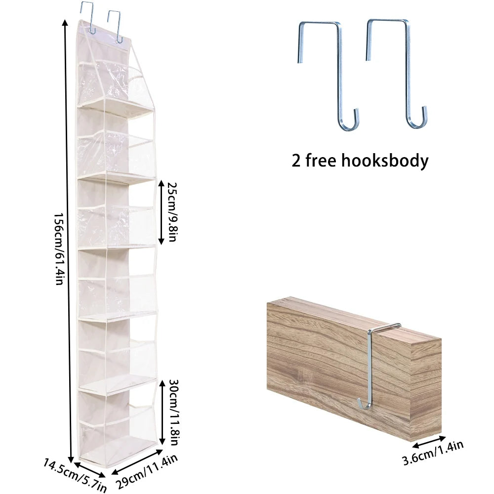 1pc 4 /6Layer Over The Door Hanging Organizer Cosmetics Wall Hanging Storage Organizerfor Nursery Bathroom Closet Bedroom Dorm