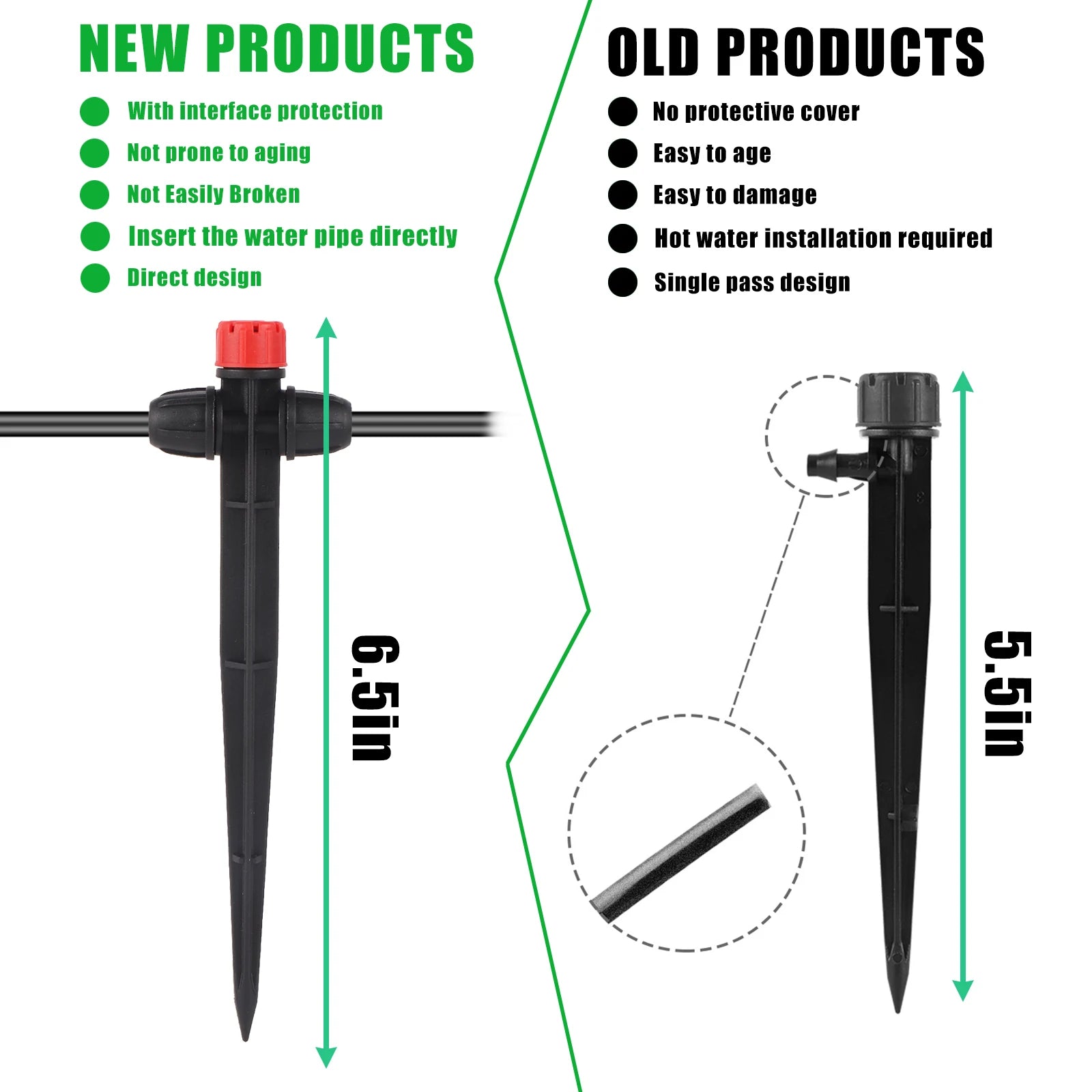 10/30Pcs Spiked Dripper Sprinkler 8 Hole Drop Emitter All Round Scattering Sprinkler Garden Flower Watering Irrigation Supplies