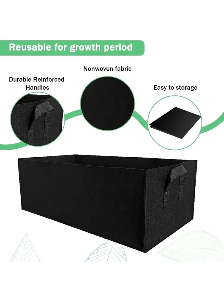 Square Felt Growing Bucket Plant Growth Bag Multi-Functional Vegetable Plant Non-Woven Felt Growing Bag