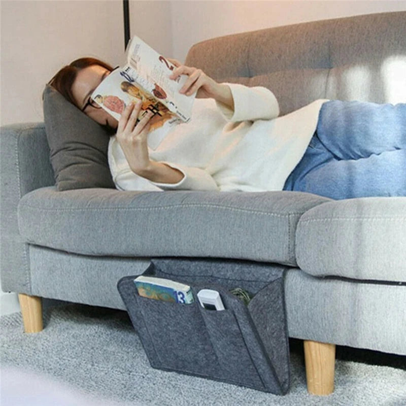 Bed Bag Felt Bedside Storage Organizer Sofa TV Remote Control Hanging Couch Storage Organizer Bed Holder Pockets