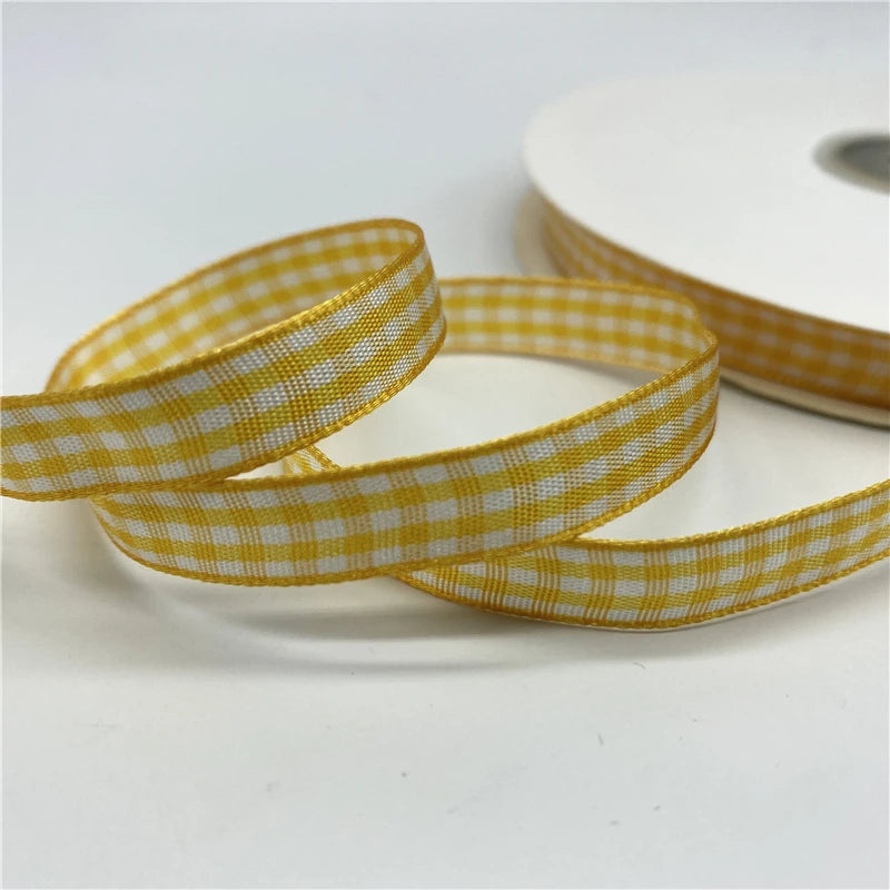 5yards/Lot 10mm Plaid Ribbon Christmas Decor Ribbon For Handmade Design Christmas Decoration DIY Gift Wrapping