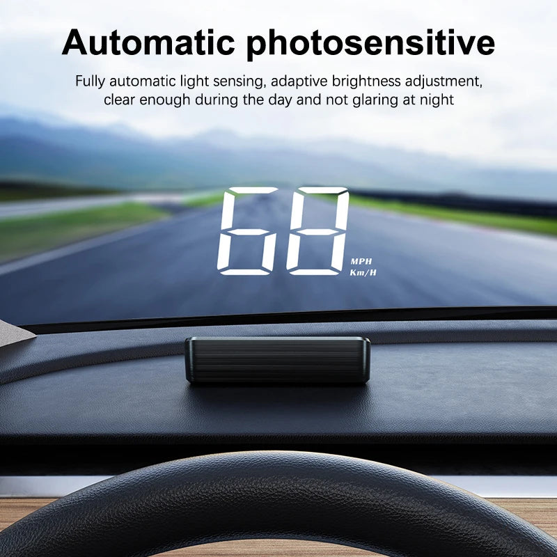 Car Speedometer KM/H HUD GPS Head Up Display Digital Speed Meter Windshield Projector For Vehicles Auto Electronics Accessories