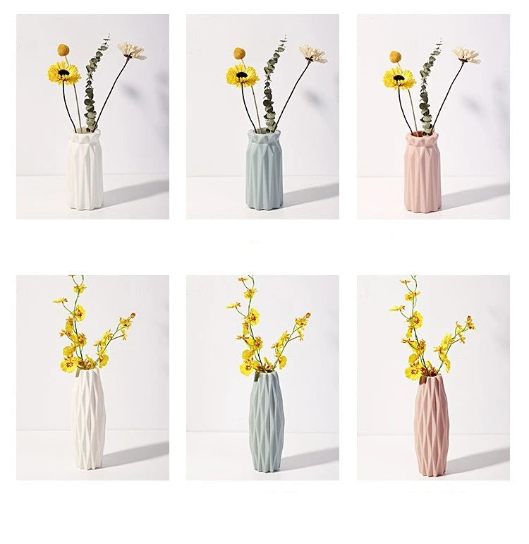 Nordic Plastic Vase Simple Small Fresh Flower Pot Storage Bottle For Flowers Living Room Modern Home Decorations Ornaments