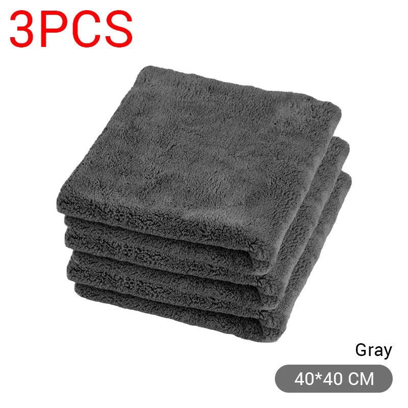 Microfiber Cleaning Towel 1/3/6/9pcs Micro Fiber Wash Towels Extra Soft for Car Home Cleaning Drying Cloth Car Wash Rags 40x40CM