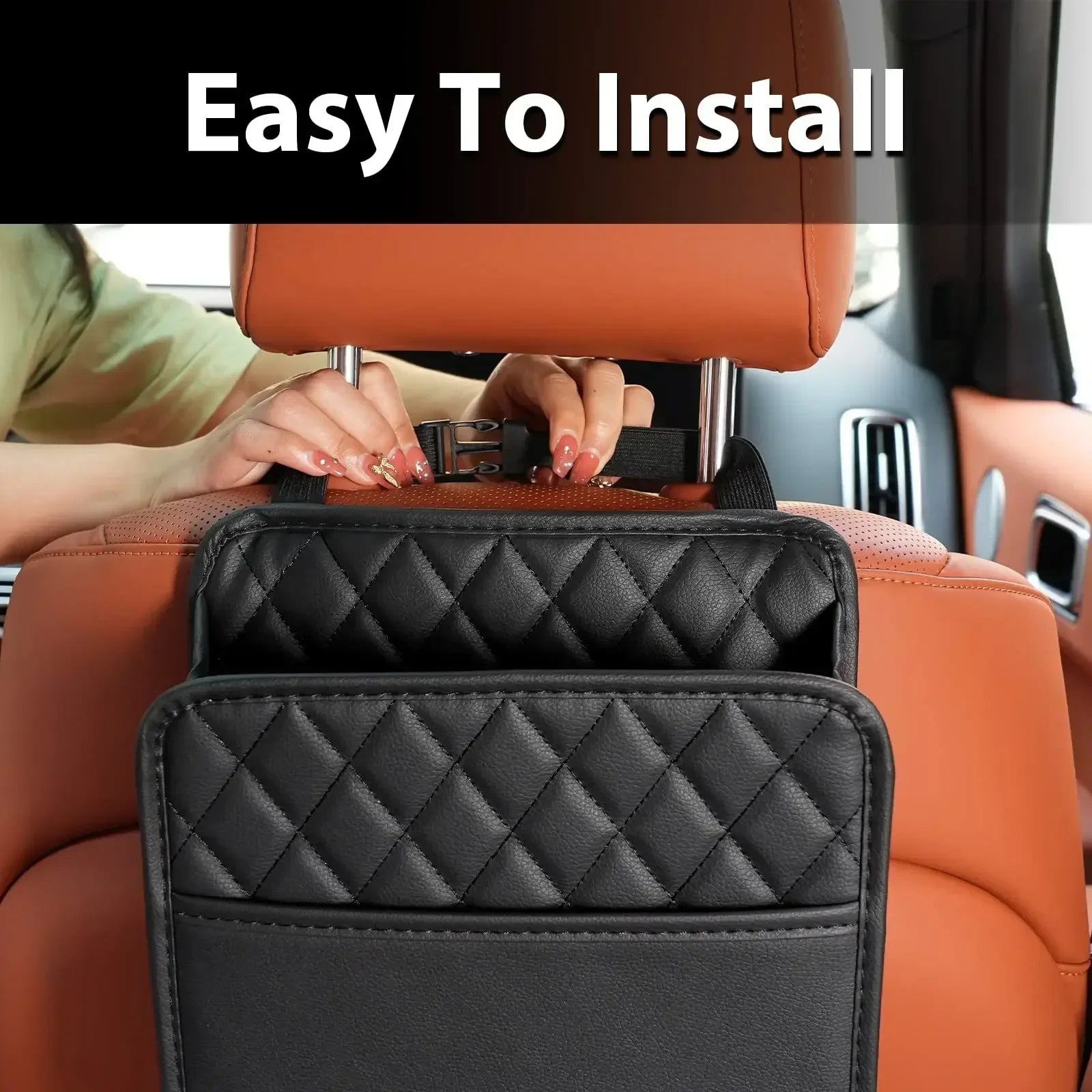 Multi function PU Leather Car Seat Back Storage Bag for Renault Clio Laguna Megane Duster Tissue Cup Holder Garbage Pocket