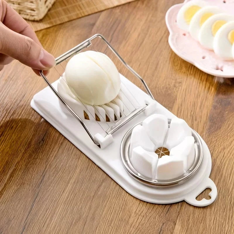 Multifunctional Egg Slicers Stainless Steel Slicer Fancy Splitter Egg Cutting Tool Home Two In One Egg Cutter Kitchen Gadgets