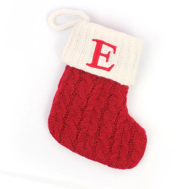 Christmas Boots Letters Christmas Stocking New Knitting Christmas Tree Pendant Decorations SnowflakeChristmas Socks
