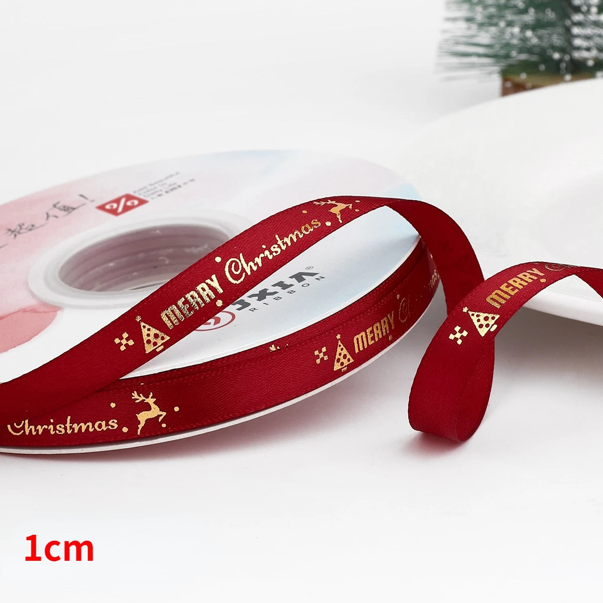 5yards Christmas Ribbon Printed Christmas Polyester Ribbon For Handmade Design Christma Decoration DIY Cake Bouquet Gift Packing
