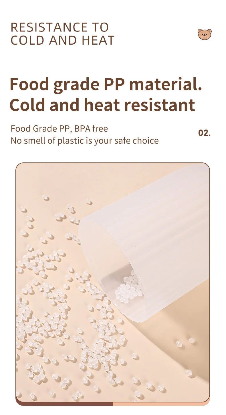 WORTHBUY Cute Bear Plastic Water Cup Large Capacity Water Bottle Travel Leak-proof Tumbler With Lid Portable Milk Coffee Cups