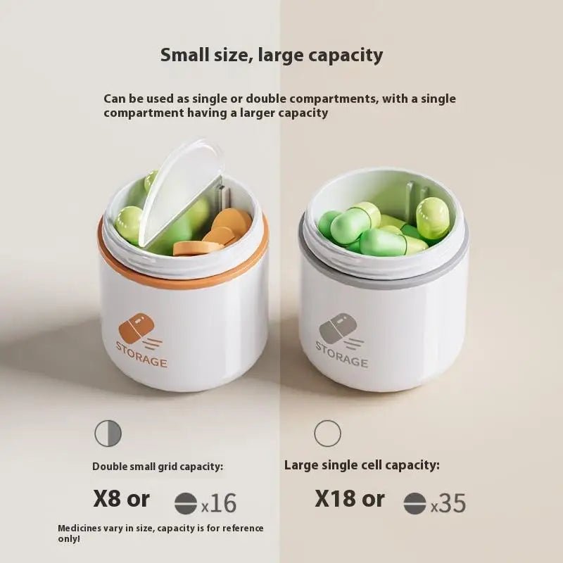 Mini Portable Pill Box Health Travel Supply Moisture Proof Daily Medicine Dispensing Two-compartment Medicine Box Storage Box