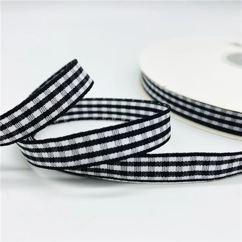 5yards/Lot 10mm Plaid Ribbon Christmas Decor Ribbon For Handmade Design Christmas Decoration DIY Gift Wrapping