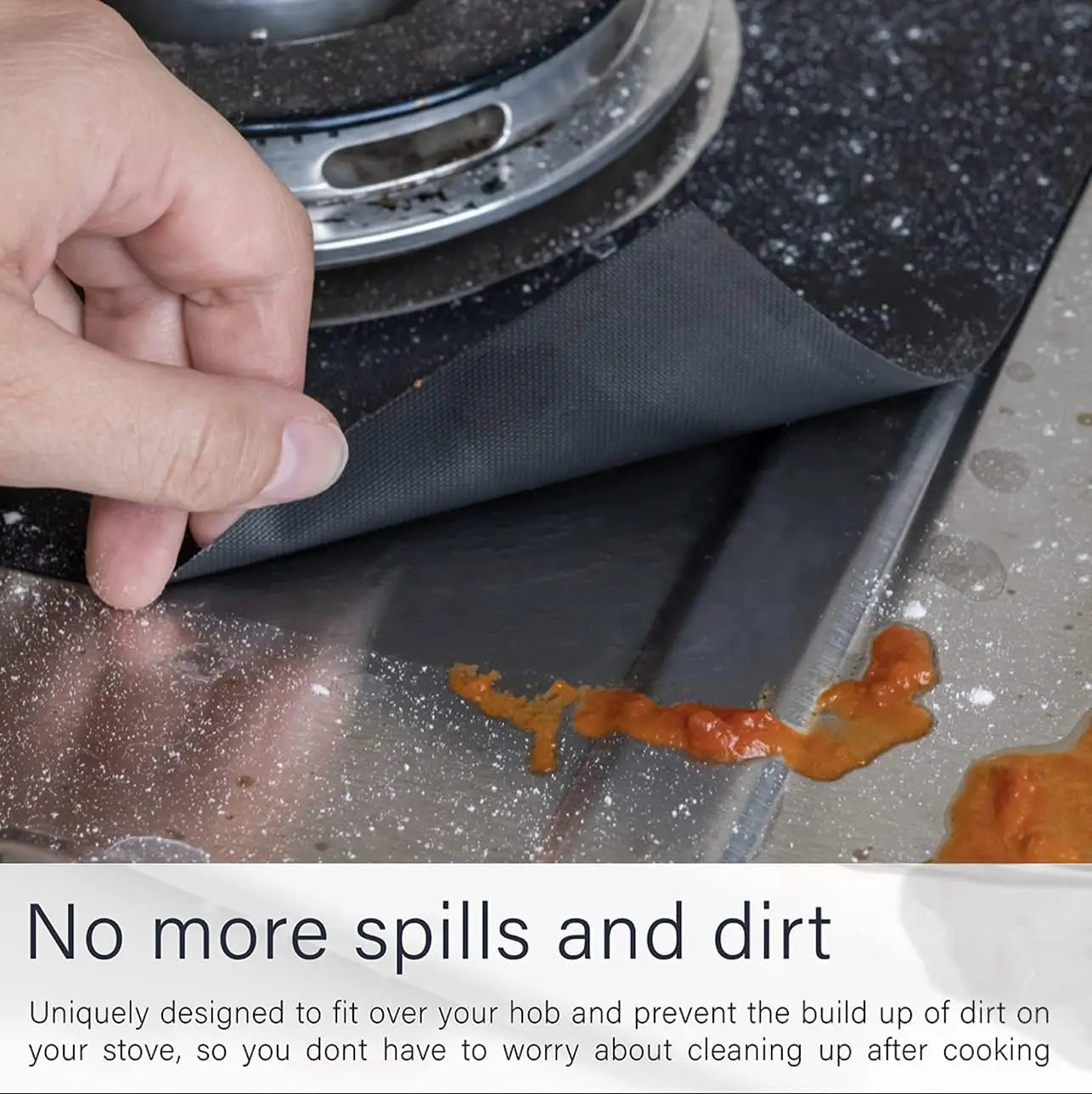 Gas Stove Burner Covers Square Heat-resistant Oil-proof Reusable Stove Protector Pads Non-Stick Stovetop Liner Kitchen Tools