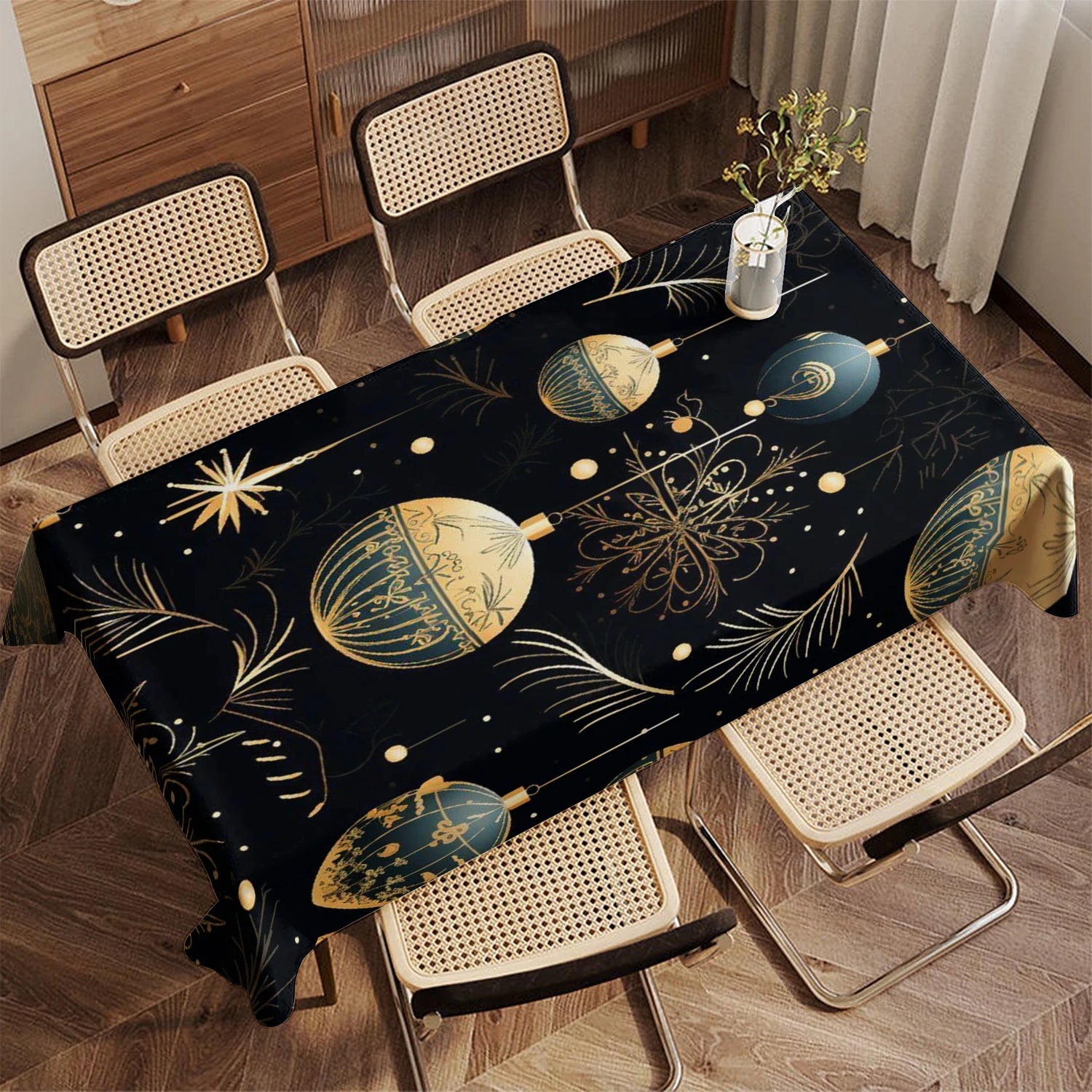 Red Pattern Tablecloth Restaurant Kitchen Tablecloth Living Room Home Decoration Rectangular Party Decoration