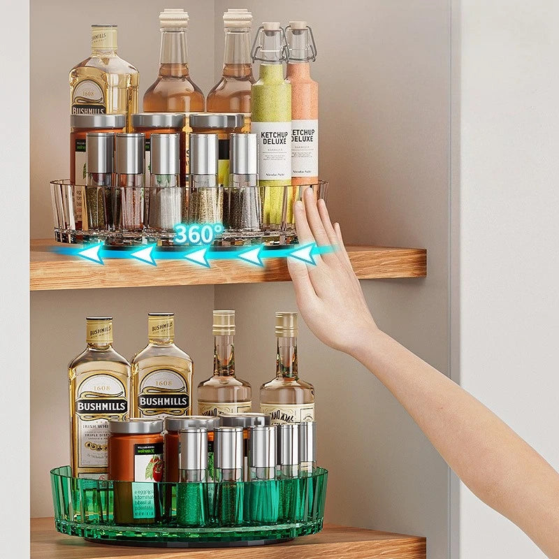 Rotating Circular Tray Countertop, Multi-purpose Storage Tray, Rotating Storage Rack, Kitchen Seasoning Rack, Desktop Storage