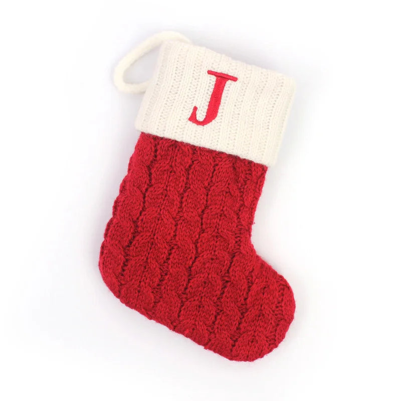 Christmas Boots Letters Christmas Stocking New Knitting Christmas Tree Pendant Decorations SnowflakeChristmas Socks