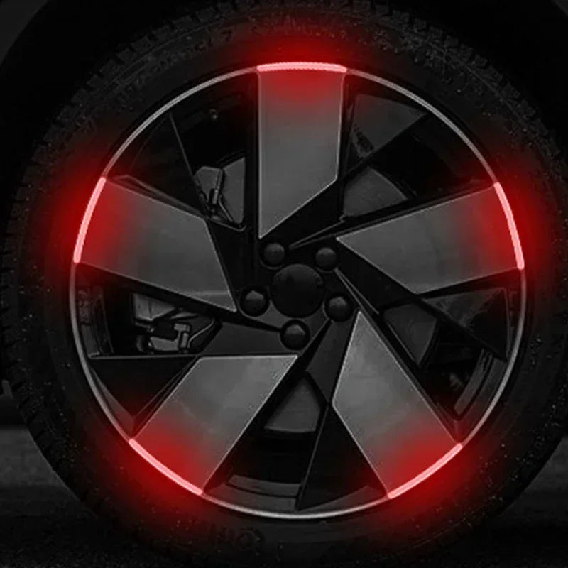Car Wheel Hub Reflective Stripes Sticker Driving Safety Tire Decor Warning Sticker Warning Reflective Tape Car Accessories