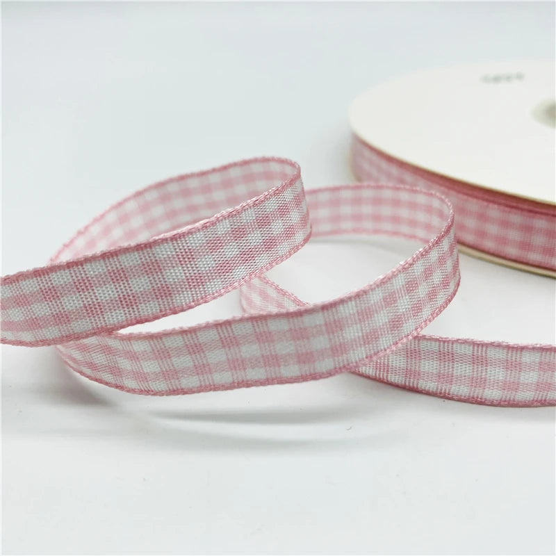 5yards/Lot 10mm Plaid Ribbon Christmas Decor Ribbon For Handmade Design Christmas Decoration DIY Gift Wrapping