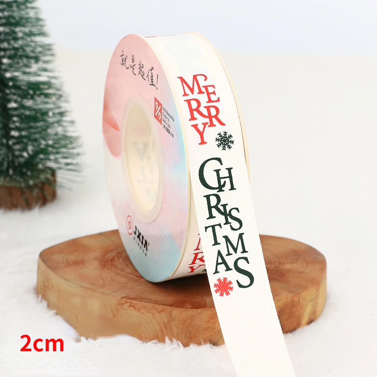 5yards Christmas Ribbon Printed Christmas Polyester Ribbon For Handmade Design Christma Decoration DIY Cake Bouquet Gift Packing