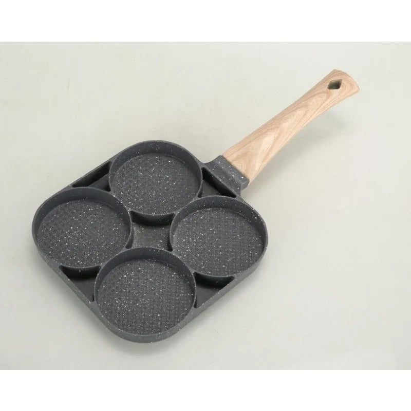 4 Hole Thickened Nonstick Egg Omelette Grilled Steak Cooking Pan Hamburger Bread Breakfast Maker Induction Cookware Omelet Pan