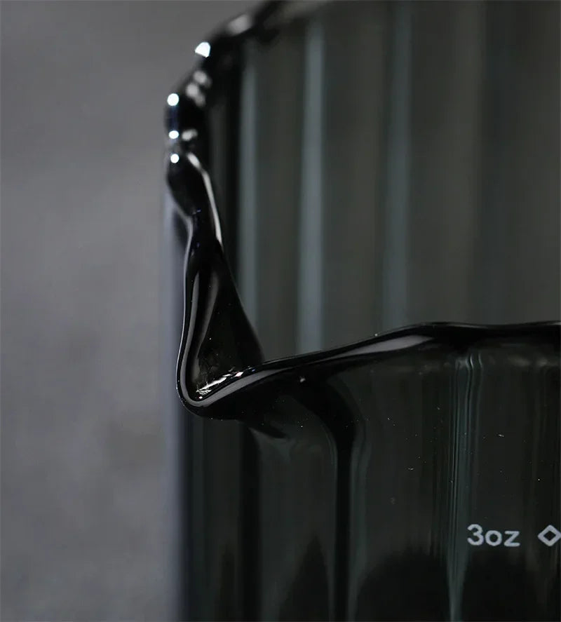 180ML Wood Handle Glass Espresso Measuring Cup Coffee Extraction Cup with scale High Temperature Resistance Milk Jug Measure Mug