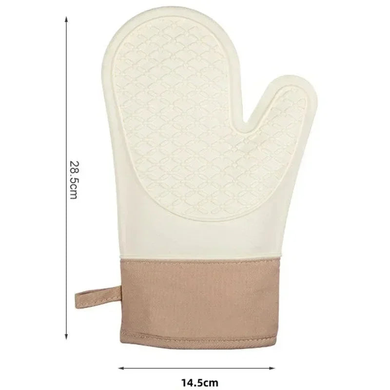 Anti-scald Thickened Silicone Gloves Heat Resistant Microwave Oven Baking Gloves BBQ Gloves Anti-slip Heat Insulation Mitts