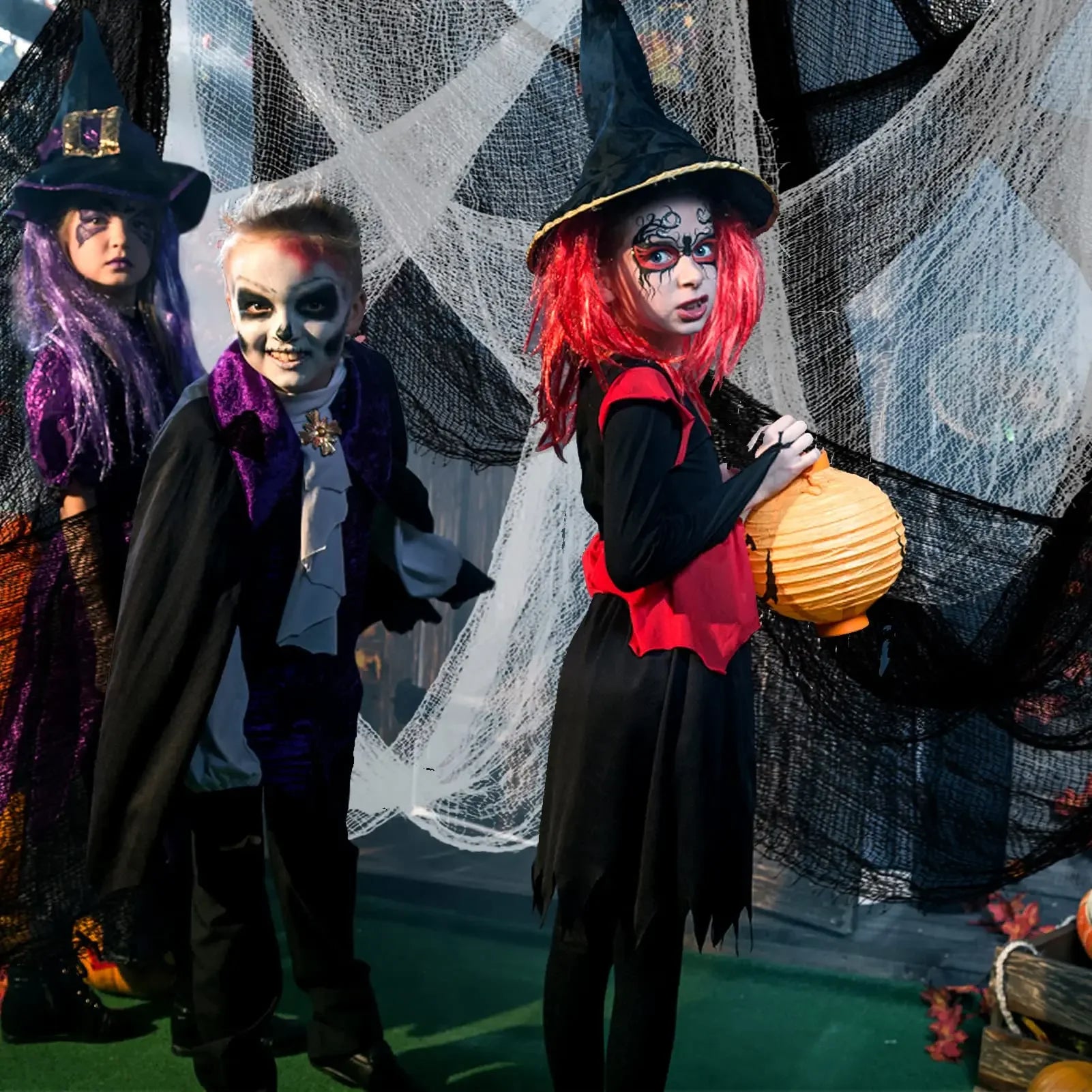 30×72inch Halloween Black Horror Cloth Spooky Fabric Cloth Halloween Decorations Haunted House Outdoor Hanging Scary Gauze Decor