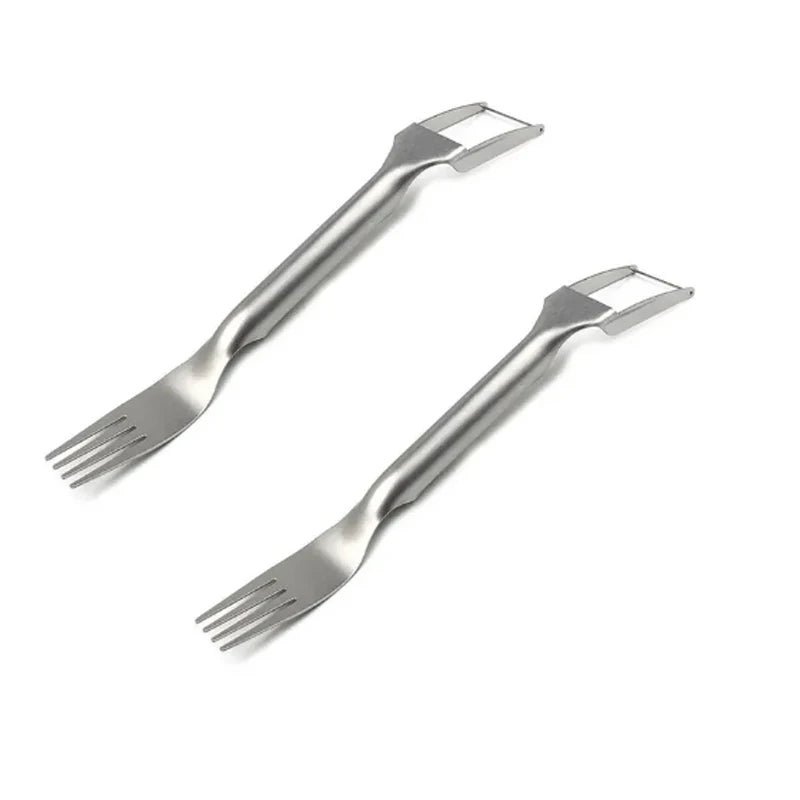 2 In 1 Multi-Purpose Portable Watermelon Slicer Cutter Knife Stainless Steel Kitchen Fruit Cutting Fork