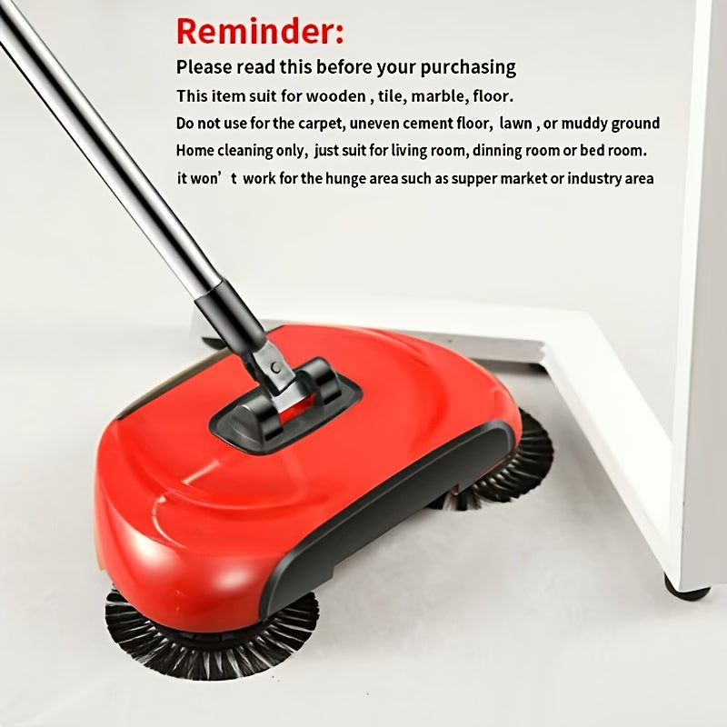 3-in-1 Cordless Push Broom Dustpan & Mop Combo - Lightweight Ergonomic Handle, Durable Plastic for Hardwood Floors & Tile - Space-Saving Multi-Functional Cleaning Tool for Home Use, Modern Aesthetic, Efficient Design - Cozy Home