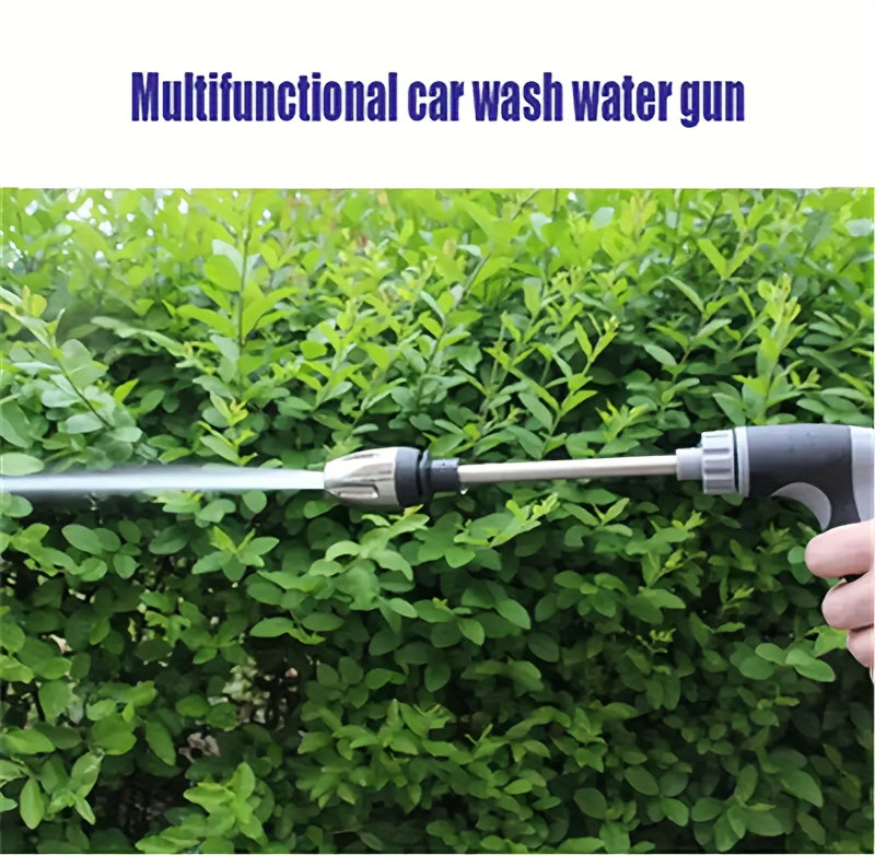 Heavy-Duty High-Pressure Water Gun with Long Handle - Powerful Spray nozzle for Car Washing, Garden, Vehicles, Home - Ergonomic Grip, Compatible with Hose Connectors - Ideal for Professionals & Home Use, Outdoor Cleaning, Ver