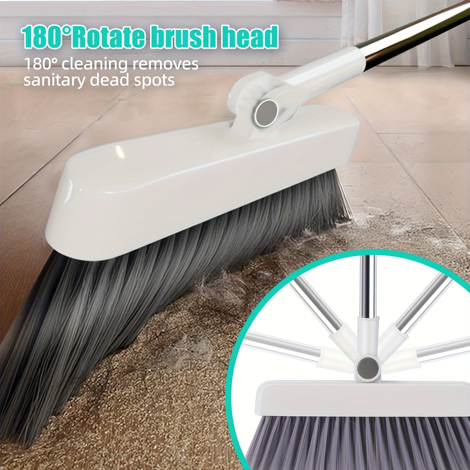 3pcs/set Stainless Steel Household Broom, Dustpan, and Brush Set | Efficient Sweeping and Scrubbing with Comb Tooth Dustpan, Ideal for Hard Floor Cleaning, Essential for Outdoor and Patio Use - Cozy Home