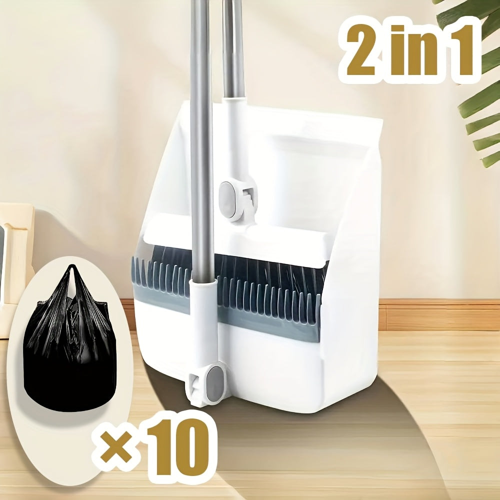 3pcs/set Stainless Steel Household Broom, Dustpan, and Brush Set | Efficient Sweeping and Scrubbing with Comb Tooth Dustpan, Ideal for Hard Floor Cleaning, Essential for Outdoor and Patio Use - Cozy Home