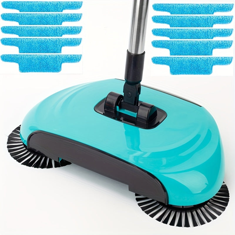 3-in-1 Cordless Push Broom Dustpan & Mop Combo - Lightweight Ergonomic Handle, Durable Plastic for Hardwood Floors & Tile - Space-Saving Multi-Functional Cleaning Tool for Home Use, Modern Aesthetic, Efficient Design - Cozy Home