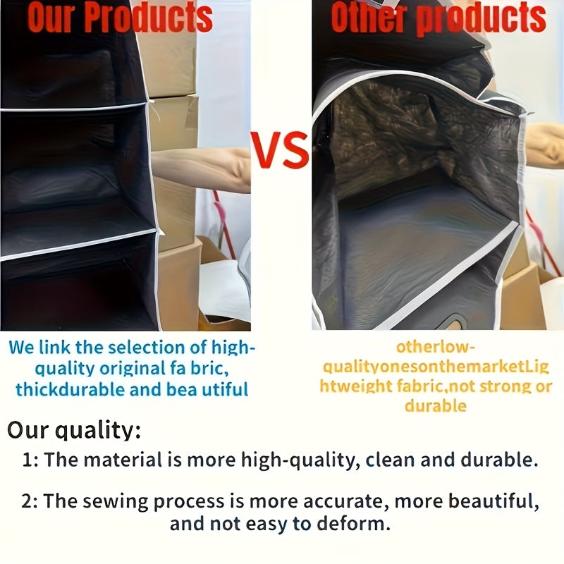 Foldable Car Trunk Storage Bag, Waterproof Car Storage Bag, Portable Large Capacity Trunk Storage Bag With 3 Compartments, Universal Version Suitable For SUV, Sedans, Trucks