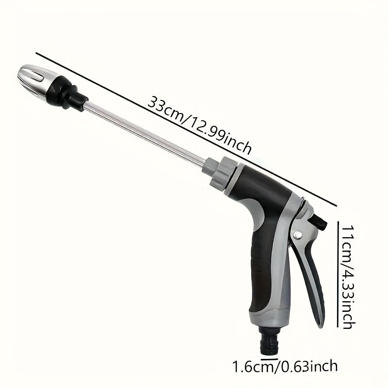 Heavy-Duty High-Pressure Water Gun with Long Handle - Powerful Spray nozzle for Car Washing, Garden, Vehicles, Home - Ergonomic Grip, Compatible with Hose Connectors - Ideal for Professionals & Home Use, Outdoor Cleaning, Ver