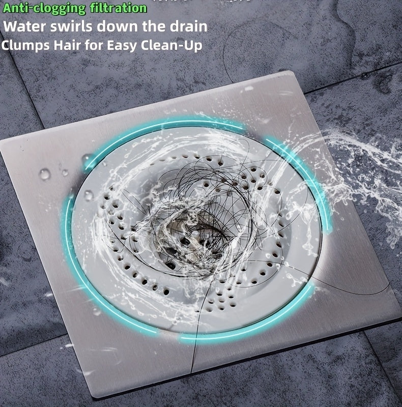 Vortex Floor Drain & Anti-Clogging Rotary Hair Collector - Heavy-Duty Plastic Sink Drain Cover with Vortex System, Fit for Shower, Bathtub, Sinks - Easy-Clean Bath/Kitchen Drain (No Chemicals/Drain Snake Needed) - Cozy Home