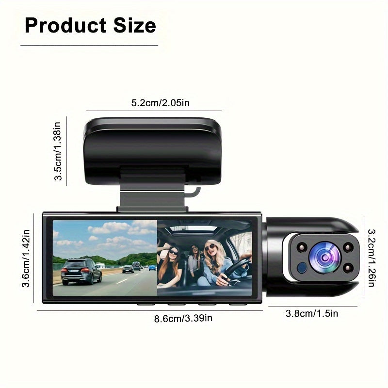 NTTAMHM Dual Camera Dash Cam with 3.16