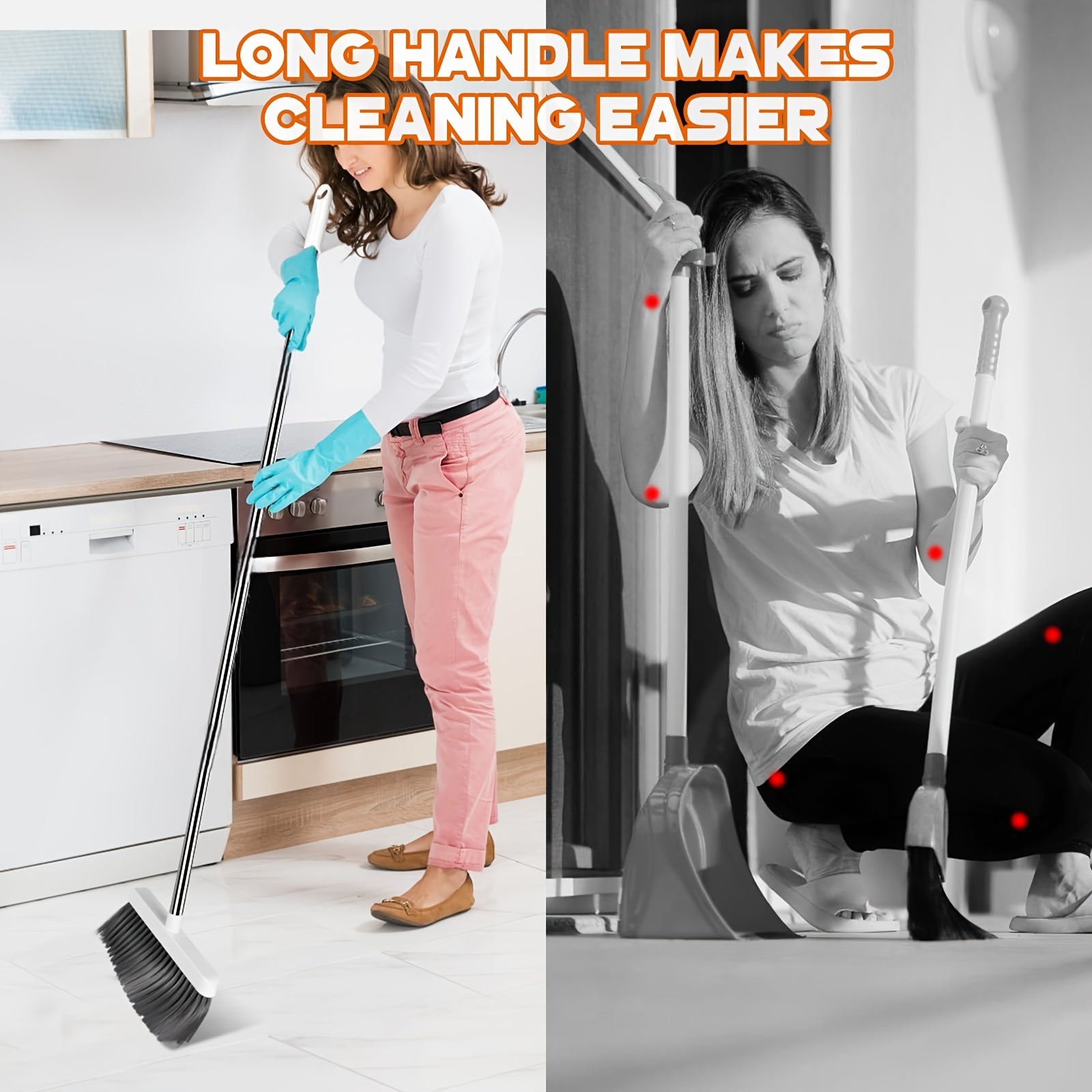 3pcs/set Stainless Steel Household Broom, Dustpan, and Brush Set | Efficient Sweeping and Scrubbing with Comb Tooth Dustpan, Ideal for Hard Floor Cleaning, Essential for Outdoor and Patio Use - Cozy Home